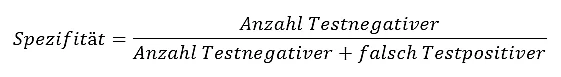 Abbildung der Formel für Spezifität